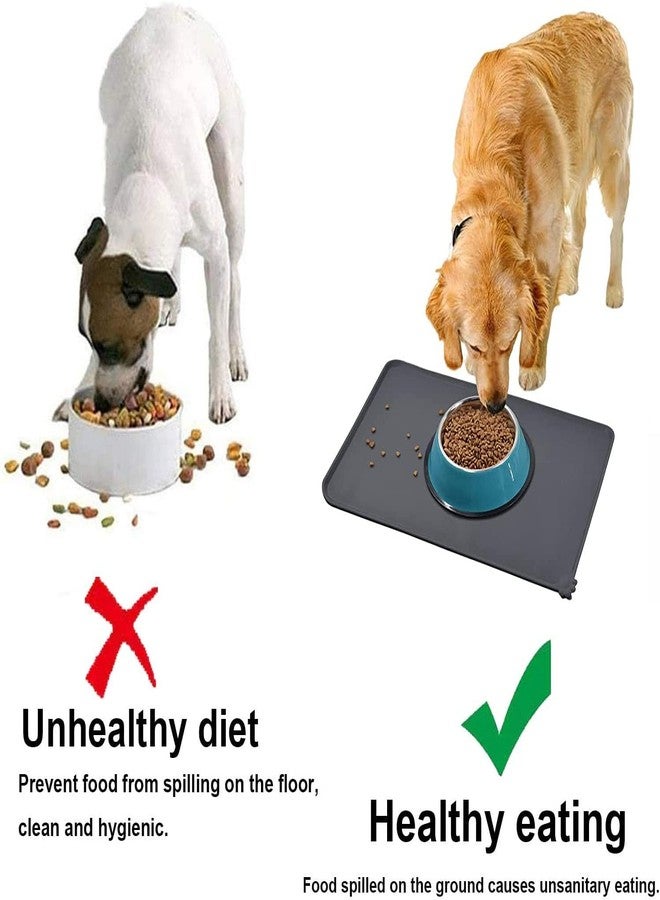 Chavda Pet Silicone Bowl Mat, 18.5" x 11.5", Grey, Non-Stick, Non-Slip, Easy Clean - Image 3